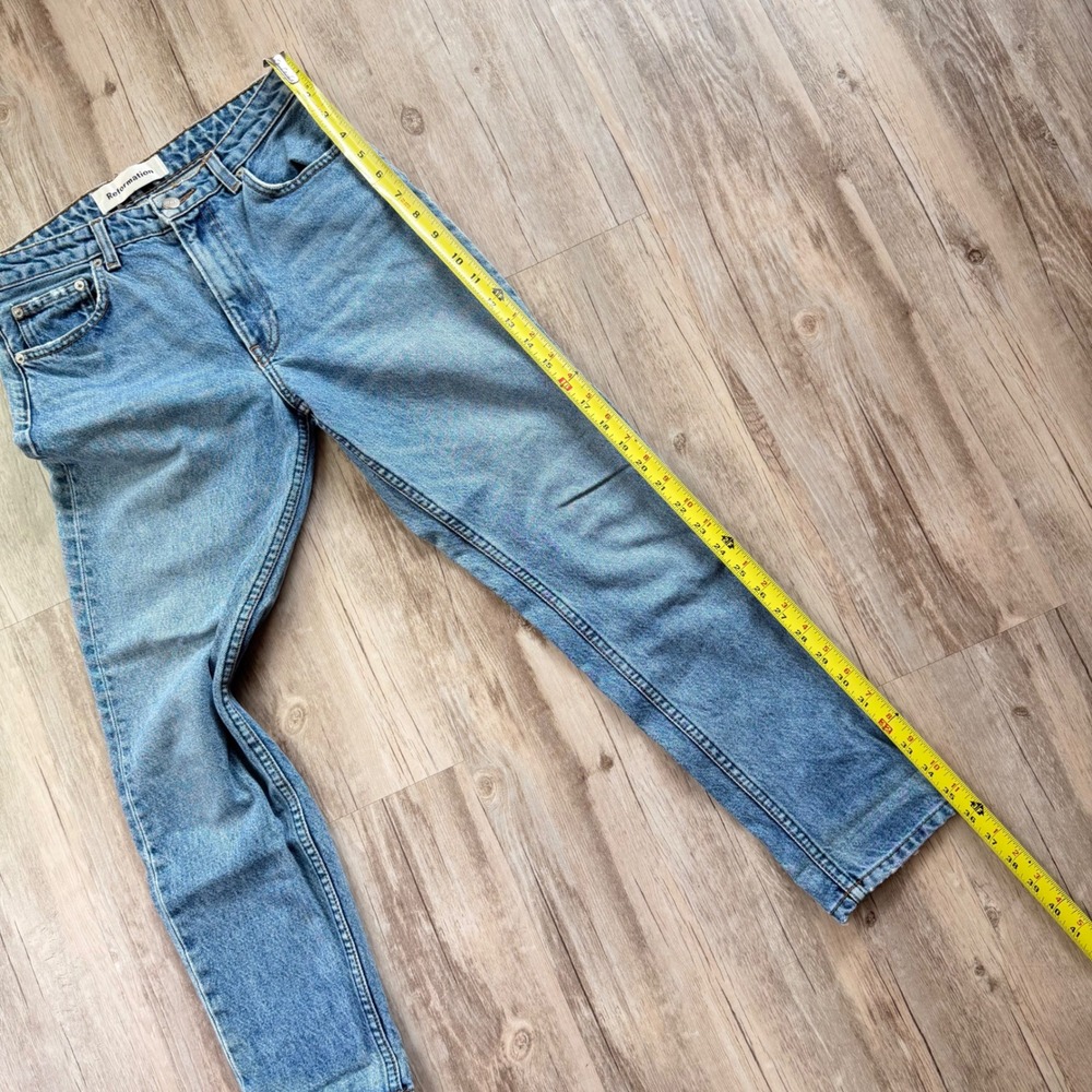 Reformation High Rise Slim Straight Leg Jeans Medium Wash Blue Size 26 - Picture 6 of 10